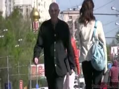 Urine is voiding in the white panties of a freaky Russian blonde with a gorgeous ass.